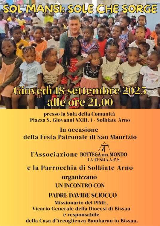 19/09/2025 ore 21 incontro con Padre D. Sciocco missionario PIME