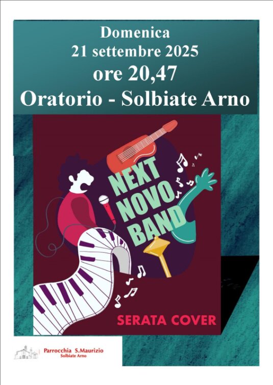 21/9/2025 ore 20:45 serata cover con Next Novo Band
