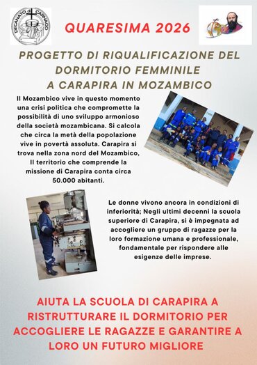 Progetto per la Quaresima 2026 Progetto di riqualificazione dormitorio femminile in Mozambico