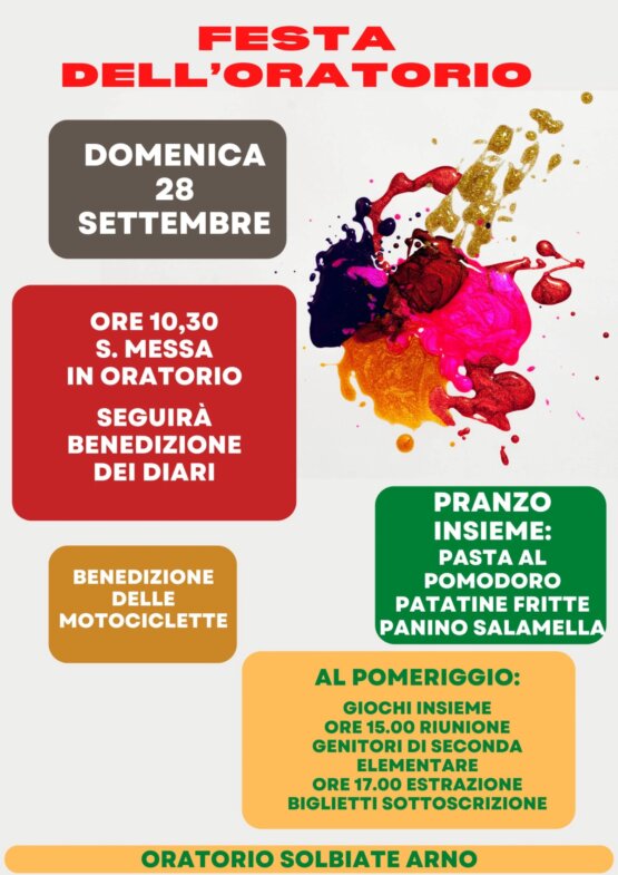 locandina della festa di inizio oratorio 2025/26